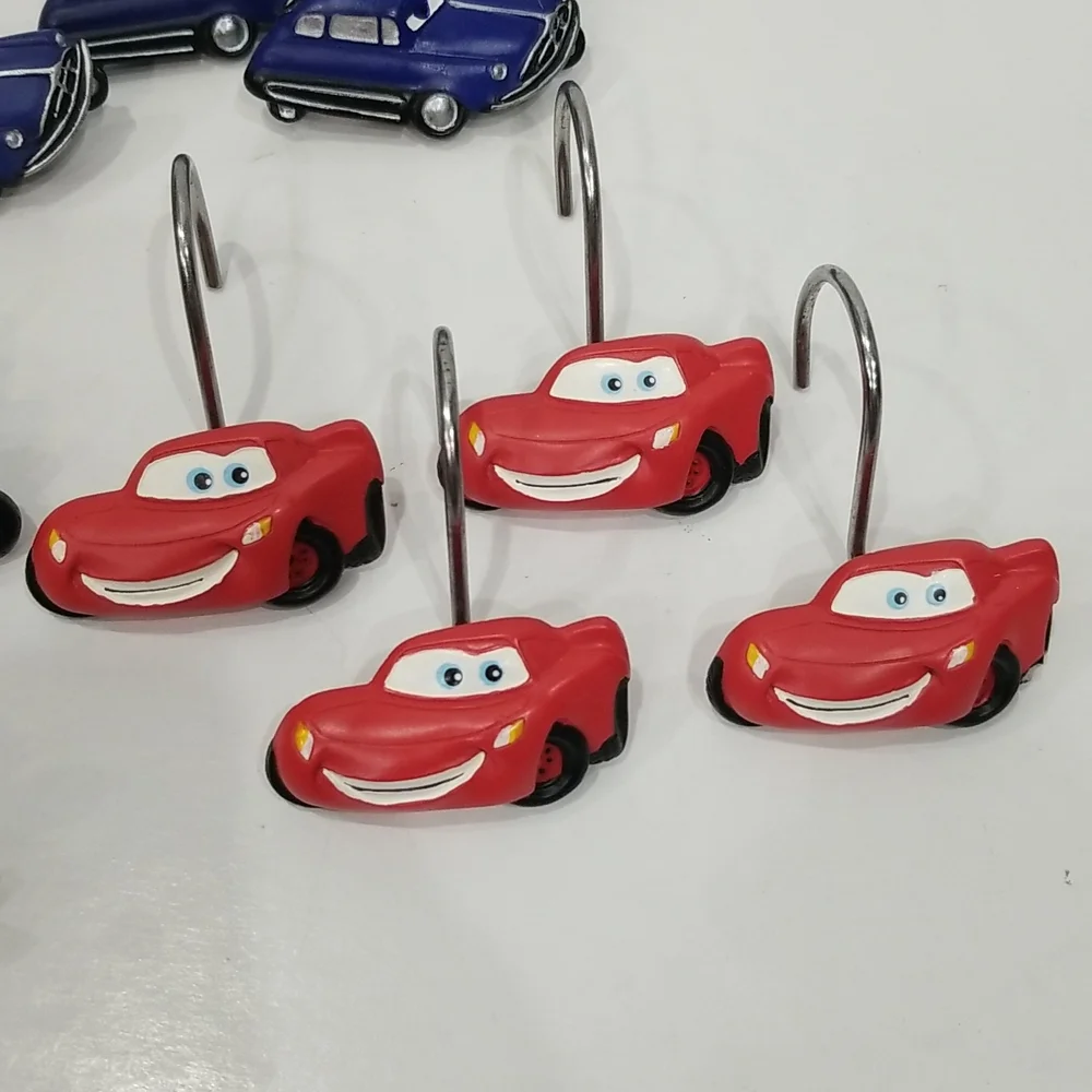Disney Cars Shower Curtain Hooks Mater Lightening Doc Pixar New